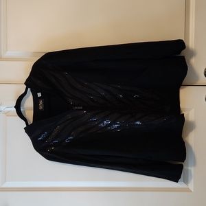 Bob Mackie suede sequin zip jacket,  pockets